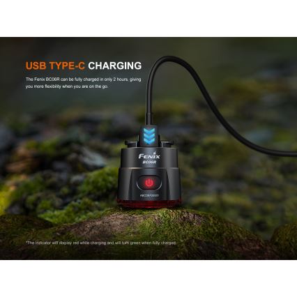 Fenix BC06R - LED prigušiva punjiva signalna svetiljka za bicikl LED/USB IP66 90 lm 24,5 h 560 mAh