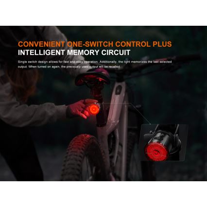 Fenix BC06R - LED prigušiva punjiva signalna svetiljka za bicikl LED/USB IP66 90 lm 24,5 h 560 mAh