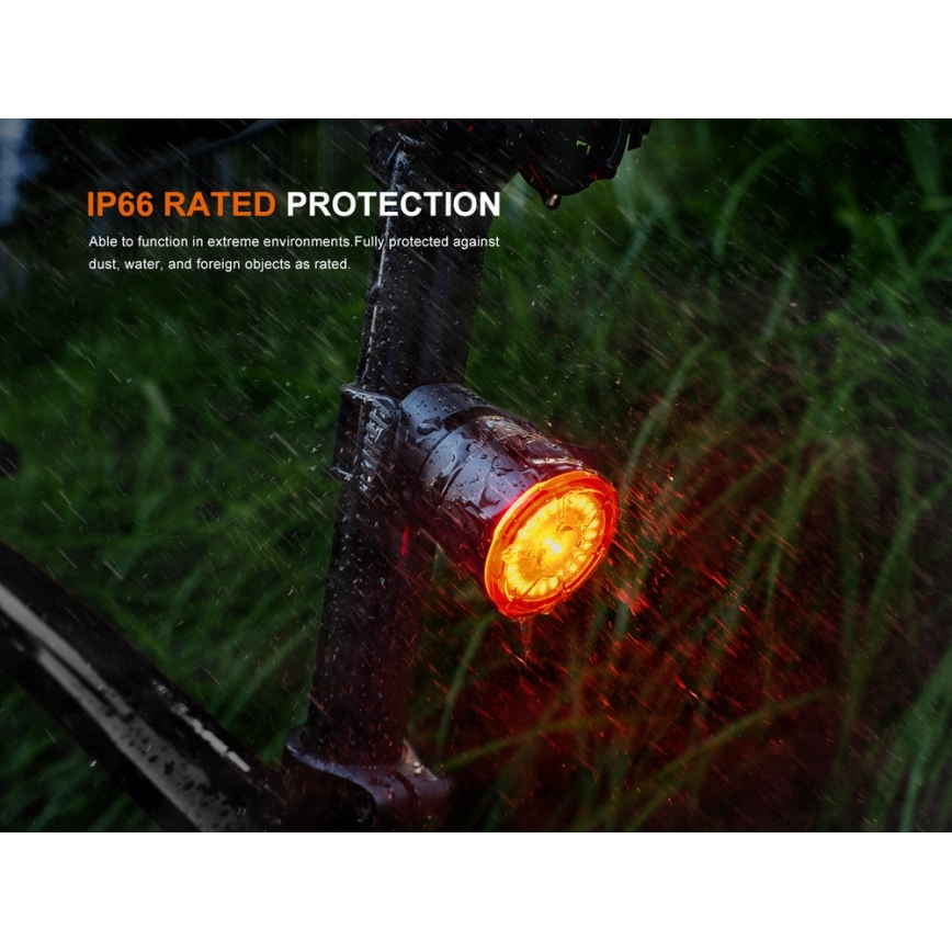Fenix BC06R - LED prigušiva punjiva signalna svetiljka za bicikl LED/USB IP66 90 lm 24,5 h 560 mAh