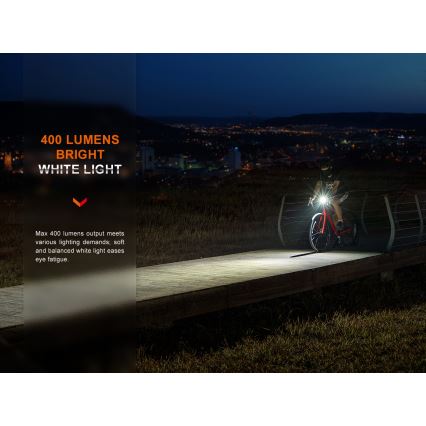Fenix BC15R - LED prigušiva punjivo svetlo za bicikl LED/USB IP66 400 lm 31,5 h 2600 mAh