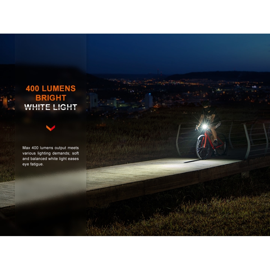 Fenix BC15R - LED prigušiva punjivo svetlo za bicikl LED/USB IP66 400 lm 31,5 h 2600 mAh