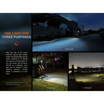 Fenix BC15R - LED prigušiva punjivo svetlo za bicikl LED/USB IP66 400 lm 31,5 h 2600 mAh