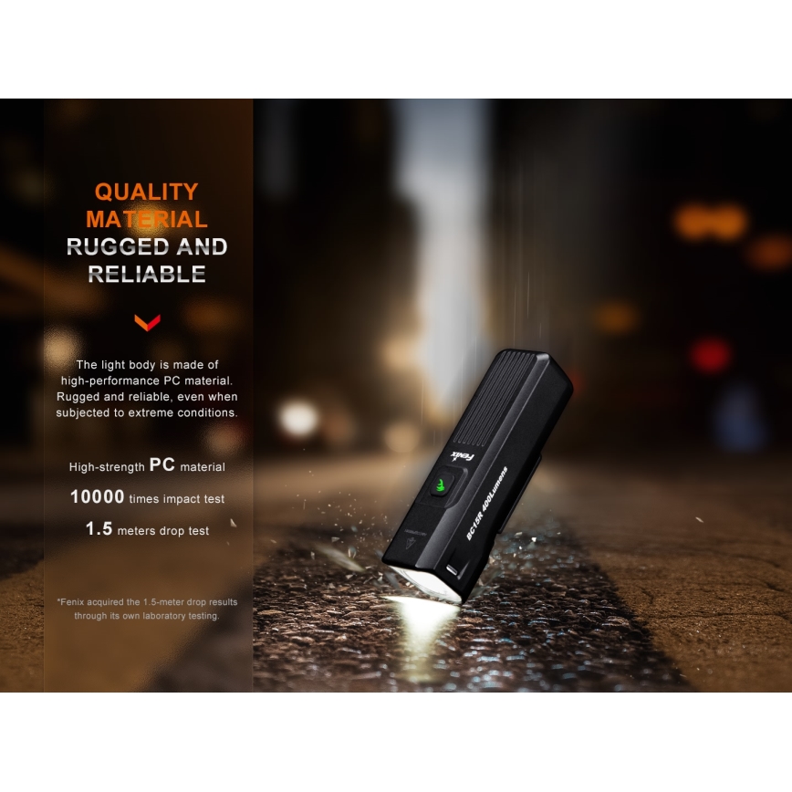 Fenix BC15R - LED prigušiva punjivo svetlo za bicikl LED/USB IP66 400 lm 31,5 h 2600 mAh
