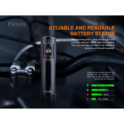 Fenix BC26R - LED punjivo svetlo za bicikl LED/USB IP68 1600 lm 65 h