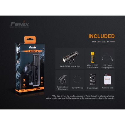 Fenix BC26R - LED punjivo svetlo za bicikl LED/USB IP68 1600 lm 65 h