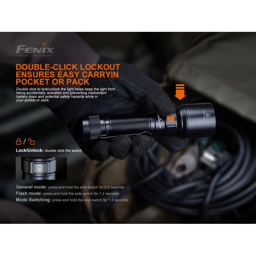 Fenix C7 - prigušiva punjiva baterijska lampa LED/1x21700 IP68 3000 lm 68 h