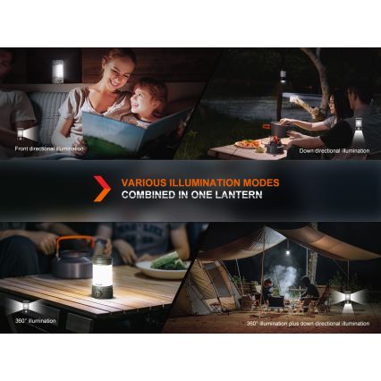 Fenix CL26RPROCAM - LED prigušiva prenosna punjiva lampa LED/USB IP66 650 lm 408 h 5000 mAh siva