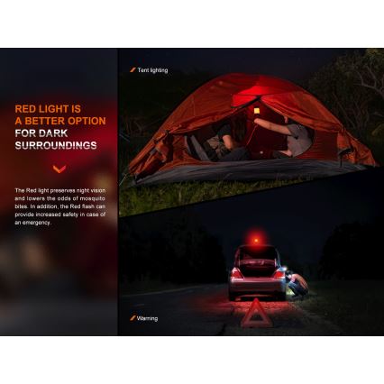 Fenix CL26RPROCAM - LED prigušiva prenosna punjiva lampa LED/USB IP66 650 lm 408 h 5000 mAh siva