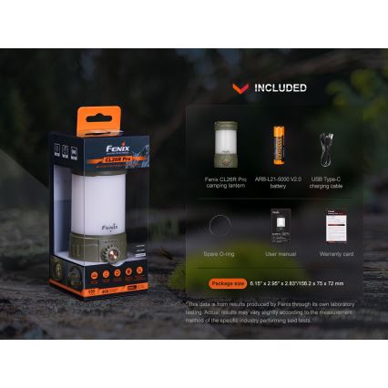 Fenix CL26RPROCAM - LED prigušiva prenosna punjiva lampa LED/USB IP66 650 lm 408 h 5000 mAh siva