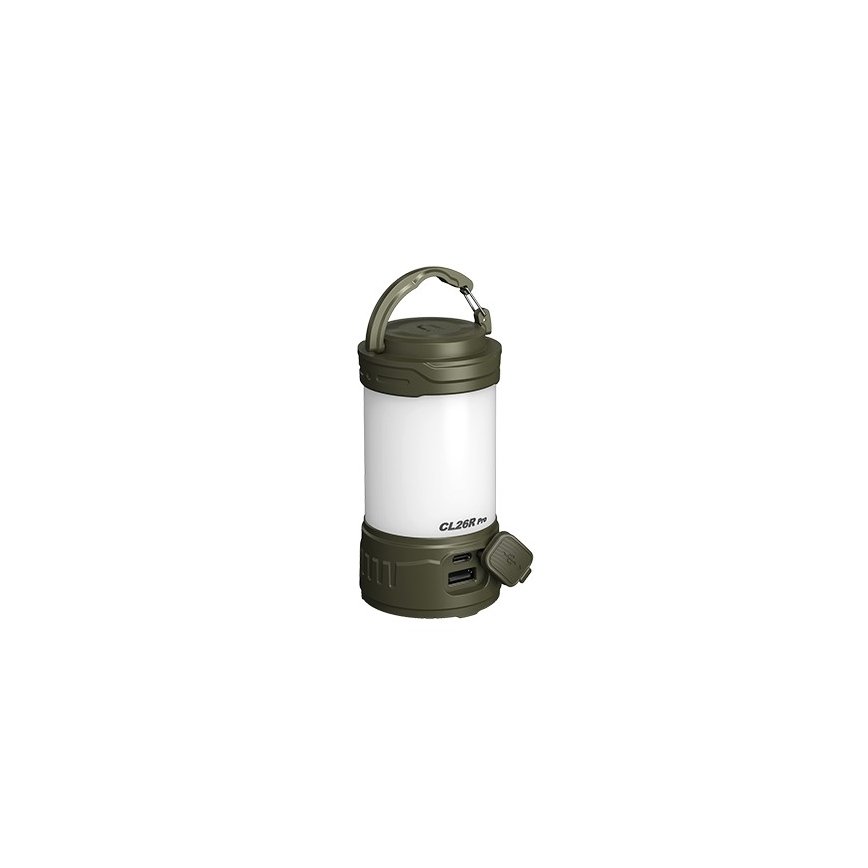 Fenix CL26RPROOLI - LED prenosiva punjiva lampa sa prigušiva funkcijom, LED/USB, IP66, 650 lm, 408 h, 5000 mAh, zelena