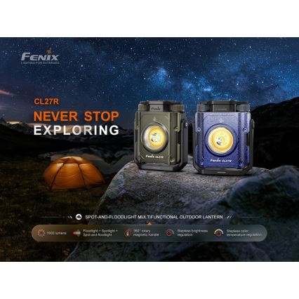 Fenix CL27RGRE - LED prigušiva punjiva svetiljka LED/USB IP66 1600 lm 285 h 5000 mAh