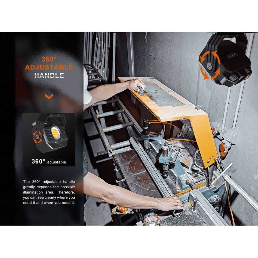 Fenix CL28R - LED reflektor sa prigušiva funkcijom i powerbankom, punjiv, LED/USB, IP66, 2000 lm, 360 h, 10000 mAh
