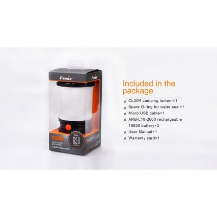 Fenix CL30R - LED prenosna punjiva lampa LED/USB/6xCR123A IPX7 650 lm 300 h 2600 mAh