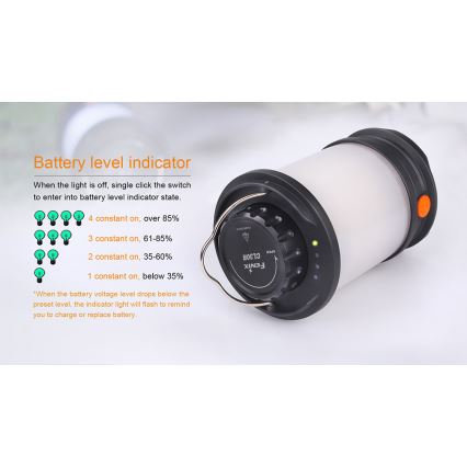 Fenix CL30R - LED prenosna punjiva lampa LED/USB/6xCR123A IPX7 650 lm 300 h 2600 mAh
