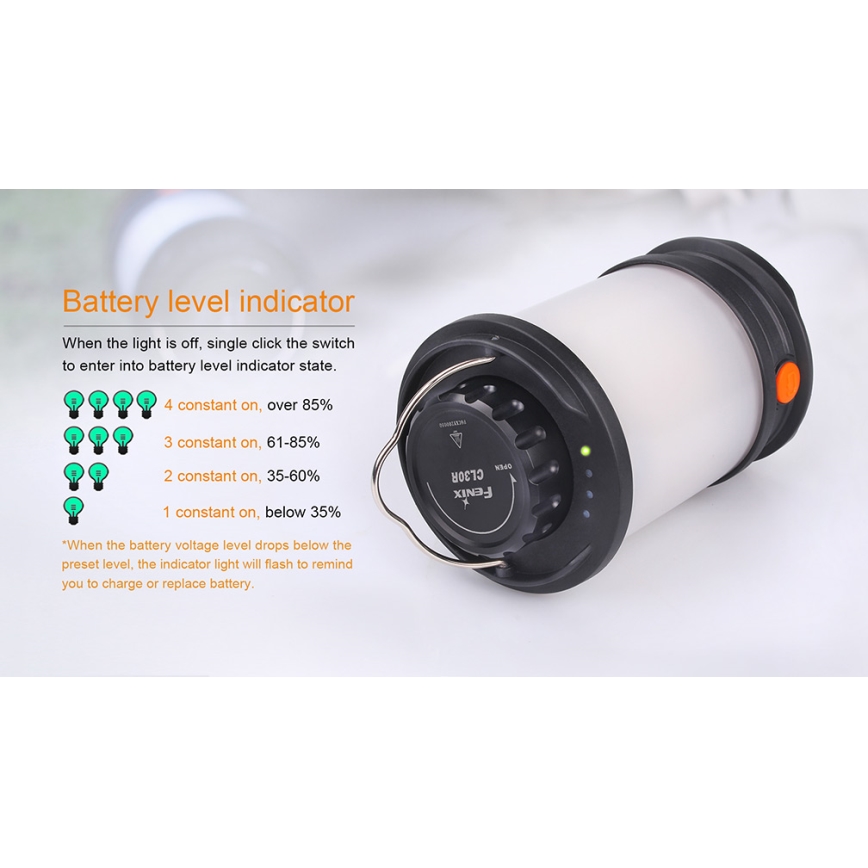 Fenix CL30R - LED prenosna punjiva lampa LED/USB/6xCR123A IPX7 650 lm 300 h 2600 mAh