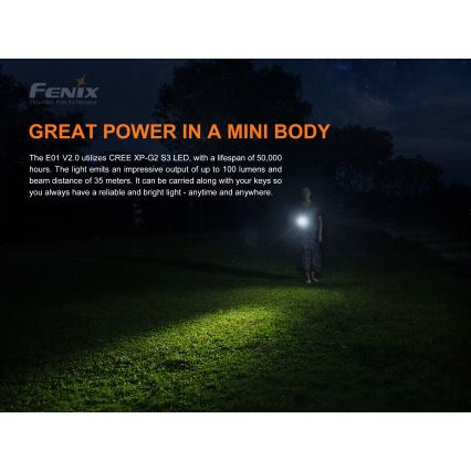 Fenix E01V20BLC - LED baterijska lampa LED/1xAAA IP68 100 lm 25 h