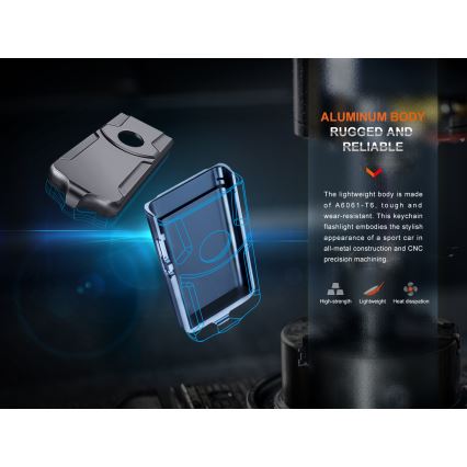 Fenix E03RV20BLU - Punjiva LED baterijska lampa LED/USB IP66 500 lm 30 h 400 mAh