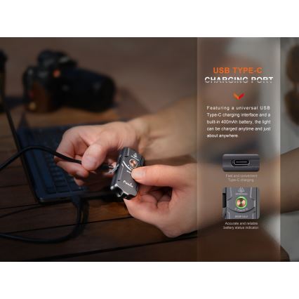 Fenix E03RV20BLU - Punjiva LED baterijska lampa LED/USB IP66 500 lm 30 h 400 mAh