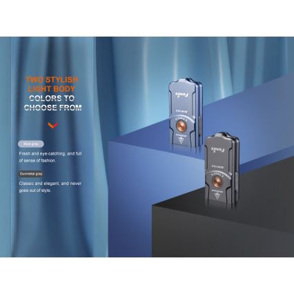 Fenix E03RV20GREY - Punjiva LED baterijska lampa LED/USB IP66 500 lm 30 h 400 mAh