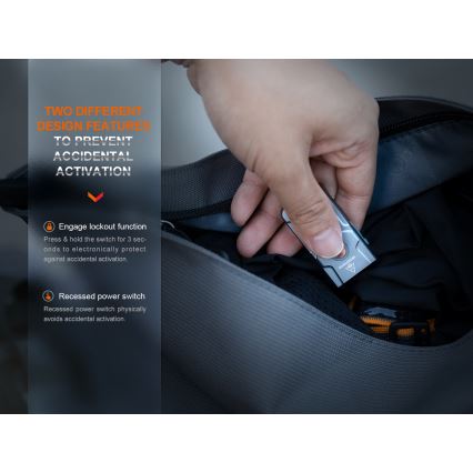 Fenix E03RV20GREY - Punjiva LED baterijska lampa LED/USB IP66 500 lm 30 h 400 mAh