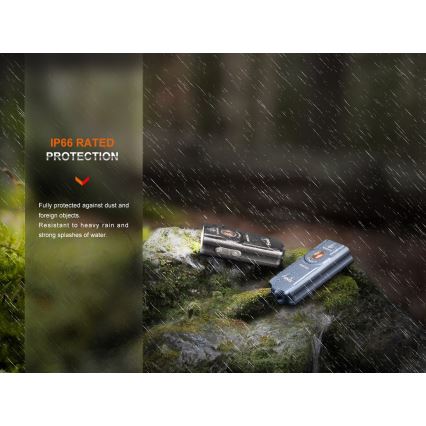 Fenix E03RV20GREY - Punjiva LED baterijska lampa LED/USB IP66 500 lm 30 h 400 mAh
