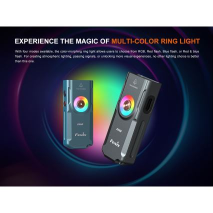 Fenix E06RTKS - LED prigušiva punjiva baterijska svetiljka UV LED/USB IP66 700 lm 60 h 750 mAh tirkizna