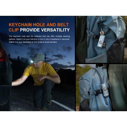 Fenix E06RTKS - LED prigušiva punjiva baterijska svetiljka UV LED/USB IP66 700 lm 60 h 750 mAh tirkizna