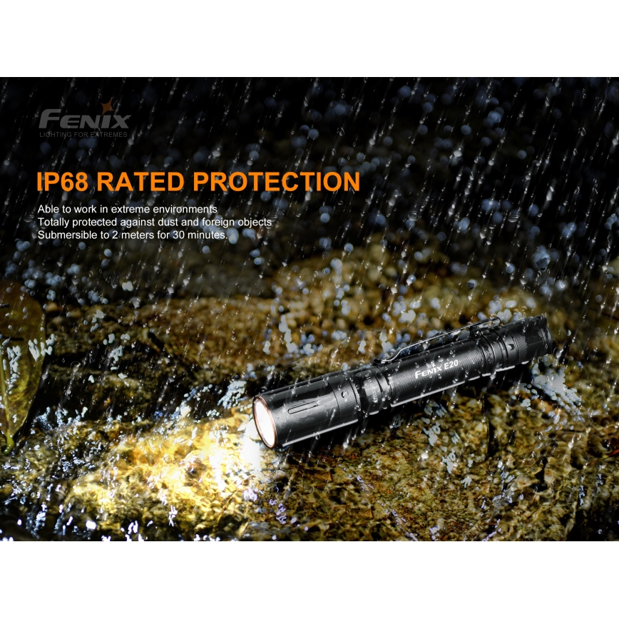 Fenix E20V20 - LED baterijska lampa LED/2xAA IP68 350 lm 200 h