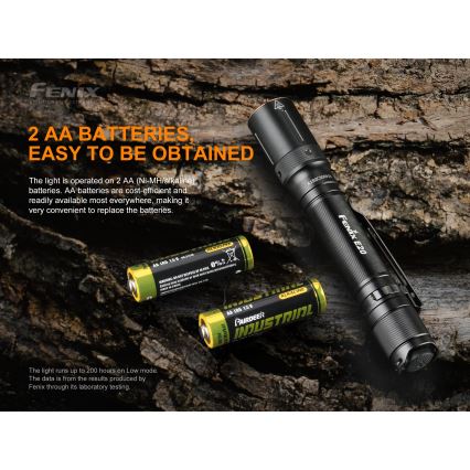 Fenix E20V20 - LED baterijska lampa LED/2xAA IP68 350 lm 200 h