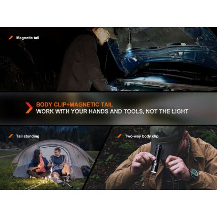 Fenix E28RV20 - prigušiva punjiva LED ručna lampa LED/USB/2xCR123A IP68 1700 lm 260 h 3400 mAh