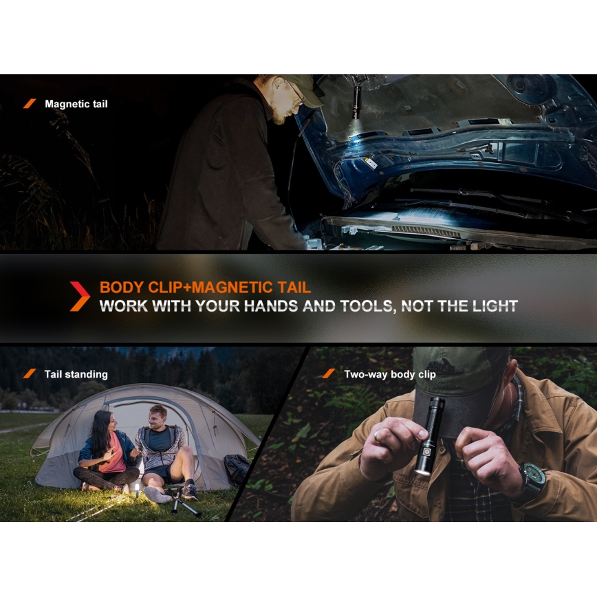 Fenix E28RV20 - prigušiva punjiva LED ručna lampa LED/USB/2xCR123A IP68 1700 lm 260 h 3400 mAh