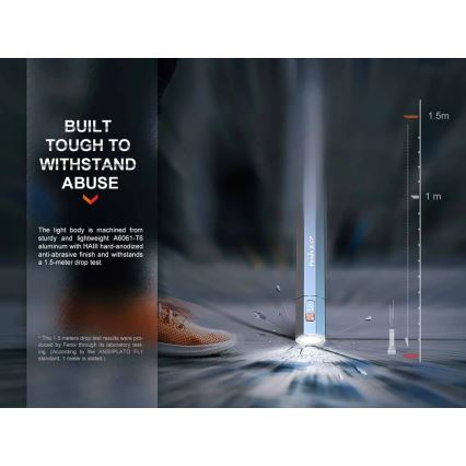 Fenix ECPBLCK - LED punjiva baterijska lampa sa powerbankom i USB, IP68, 1600 lm, 504 h, 5000 mAh, crna