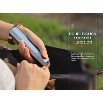 Fenix ECPBLUE - LED punjiva baterijska lampa sa USB powerbankom, IP68, 1600 lm, 504 h, 5000 mAh, plava