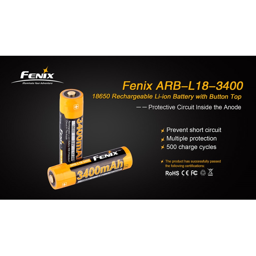 Fenix FE18650LI34 - 1 kom Punjiva baterija 18650/3,6 V 3400 mAh