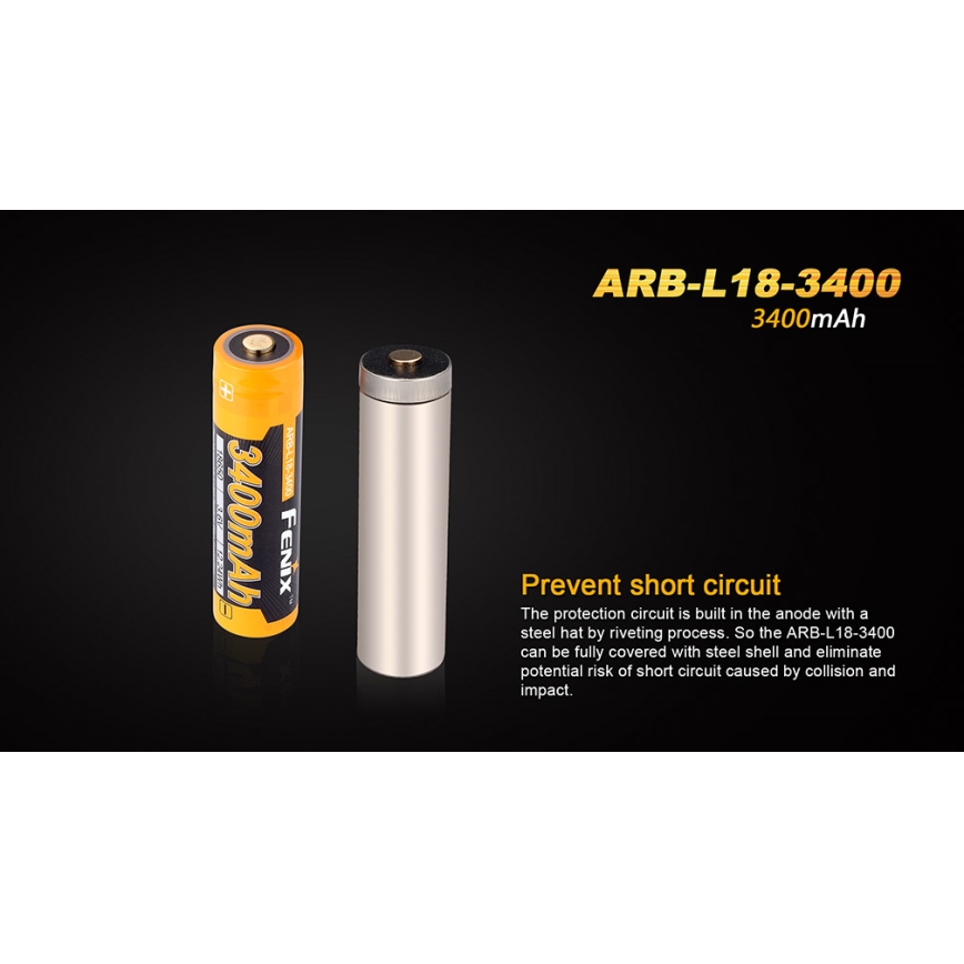 Fenix FE18650LI34 - 1 kom Punjiva baterija 18650/3,6 V 3400 mAh