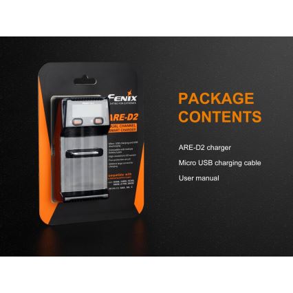 Fenix FENARED2 - Punjač baterija 2xLi-ion/AAA/AA/C 5V