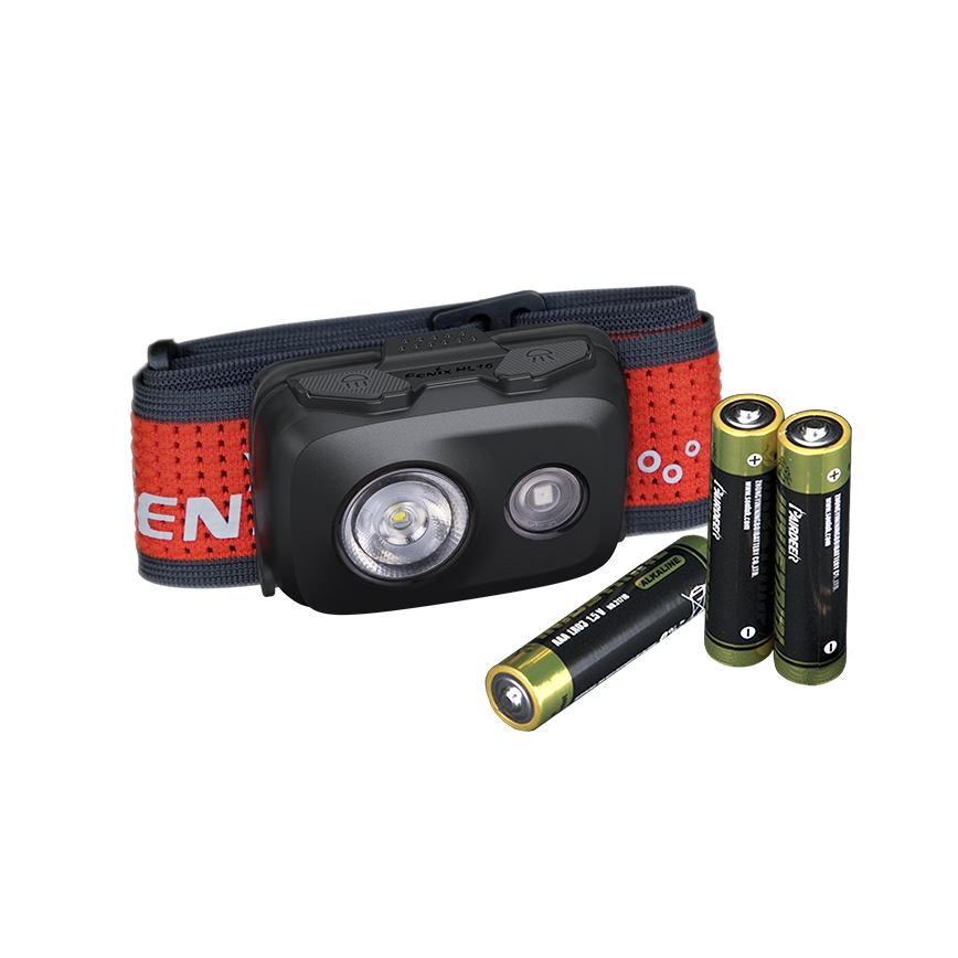 Fenix HL16V2BLK - LED čelna lampa LED/3xAAA IP66 450 lm 200 h crna/narandžasta