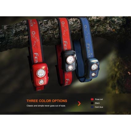 Fenix HL32RTRED - punjiva LED čelna lampa LED/USB/3xAAA IP66 800 lm 300 h crvena/narandžasta