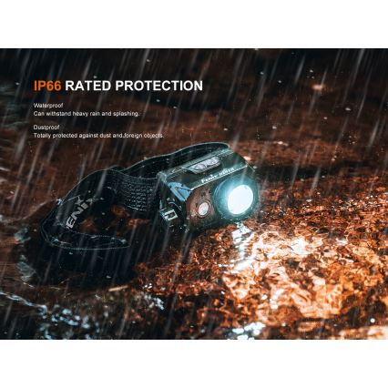Fenix HL45R - LED prigušiva punjiva fokusirajuća čelna lampa LED/USB IP66 1000 lm 240 h crna