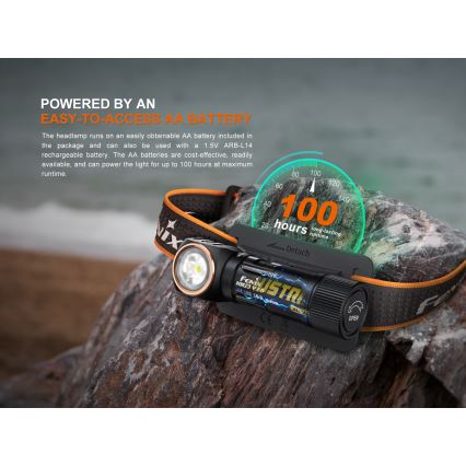 Fenix HM23V20 - prigušiva LED čeona lampa LED/1xAA IP68 300 lm 100 h