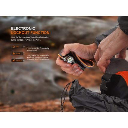 Fenix HM23V20 - prigušiva LED čeona lampa LED/1xAA IP68 300 lm 100 h