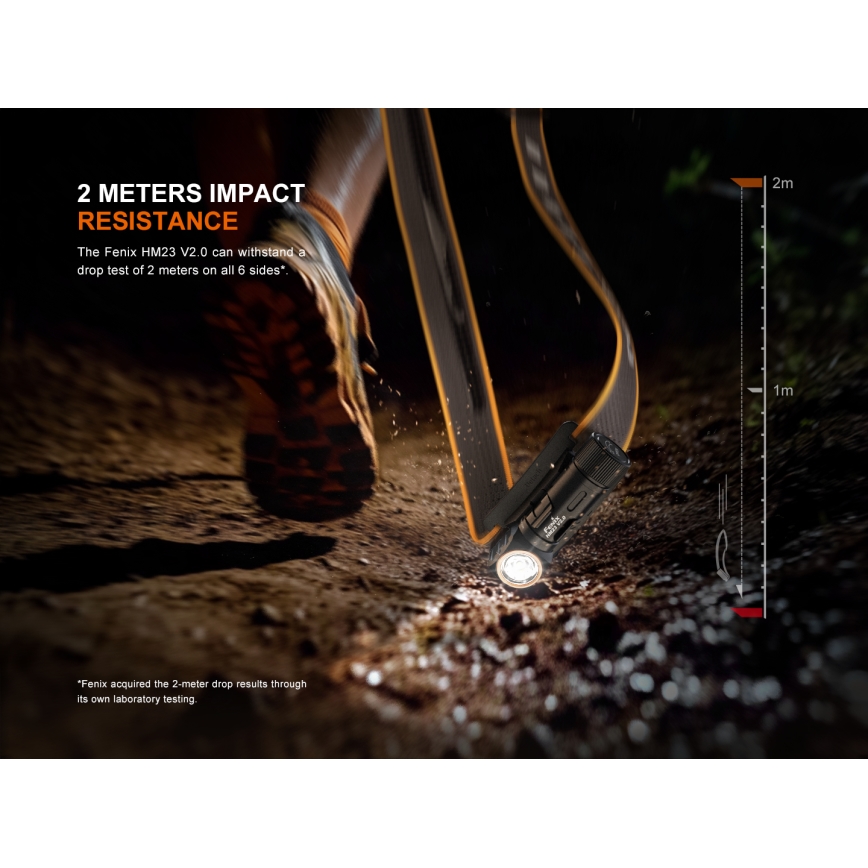 Fenix HM23V20 - prigušiva LED čeona lampa LED/1xAA IP68 300 lm 100 h