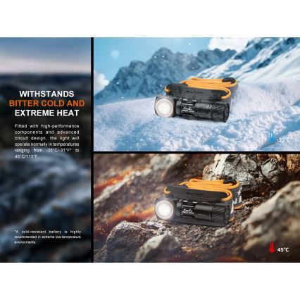 Fenix HM23V20 - prigušiva LED čeona lampa LED/1xAA IP68 300 lm 100 h