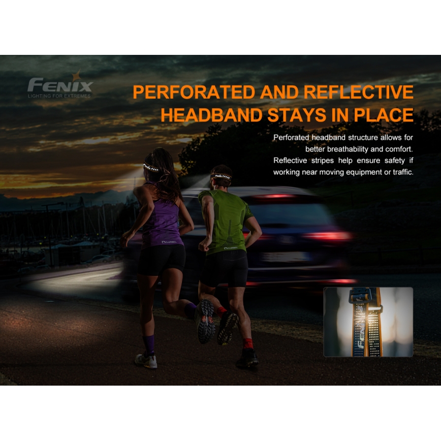Fenix HM50RV20 - Punjiva LED čelna lampa 3xLED/USB/1xCR123A IP68 700 lm 120 h 700 mAh