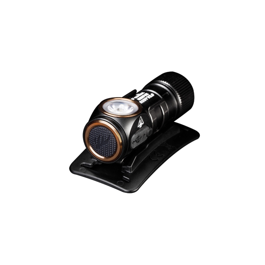 Fenix HM51RV30 - prigušiva, punjiva LED čelna lampa LED/USB/1xCR123A 950 mAh IP68 860 lm 125 h narandžasta