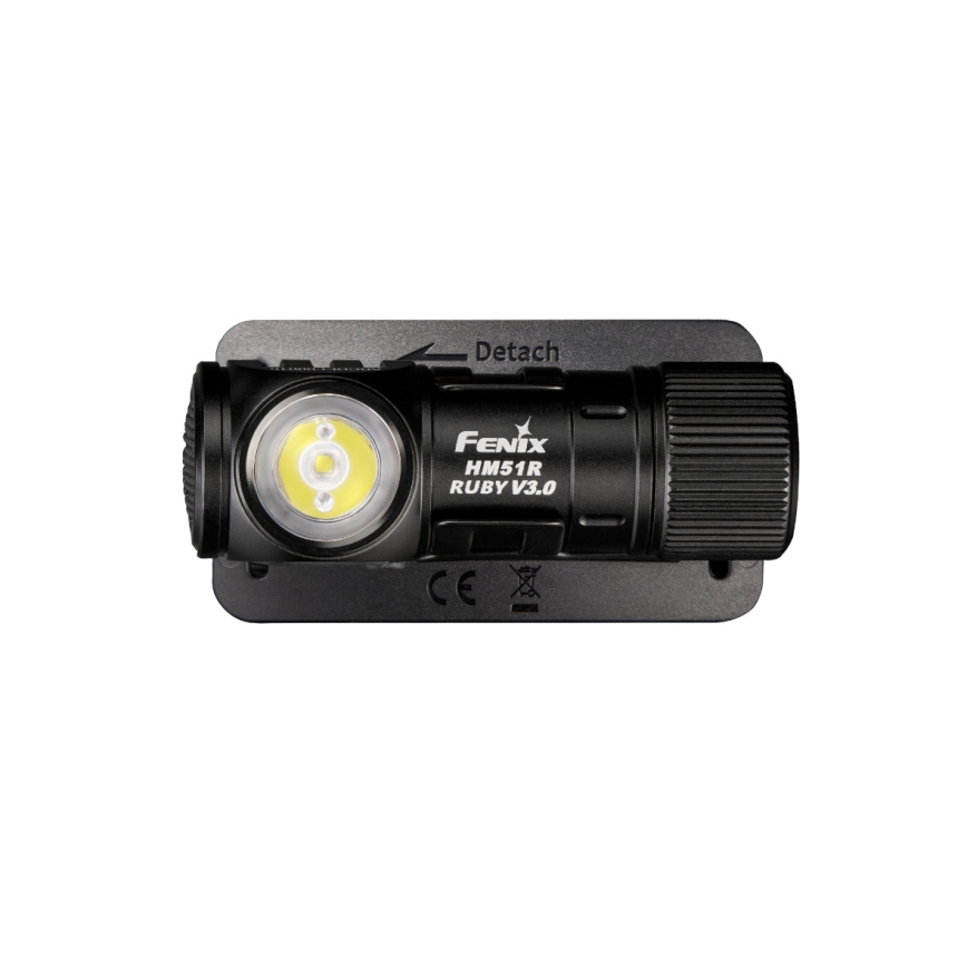 Fenix HM51RV3ABL - LED prigušiva punjiva čelna lampa LED/USB/1xCR123A 950 mAh IP68 860 lm 125 h crna