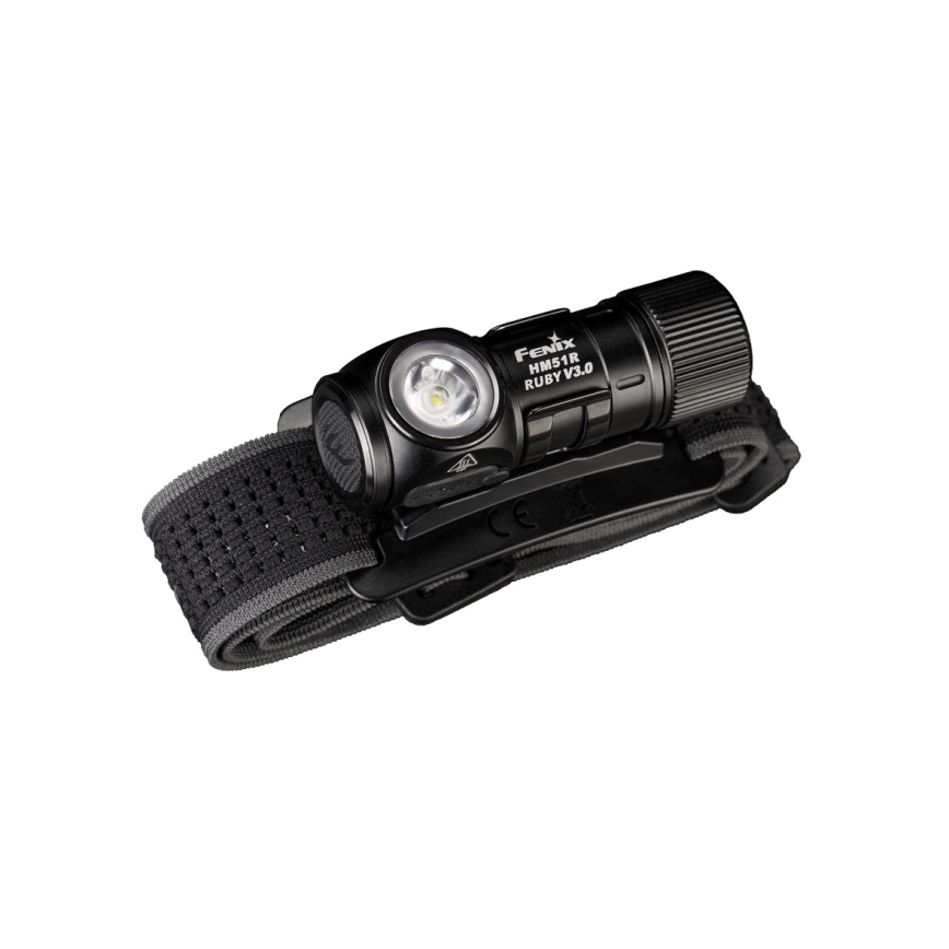 Fenix HM51RV3ABL - LED prigušiva punjiva čelna lampa LED/USB/1xCR123A 950 mAh IP68 860 lm 125 h crna