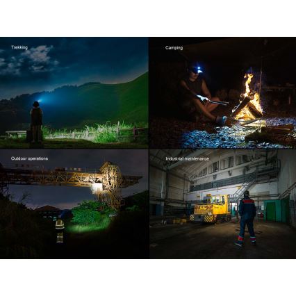 Fenix HM60RV20 - LED prigušiva punjiva čelna lampa LED/USB 4000 mAh IP68 1600 lm 292 h narandžasta