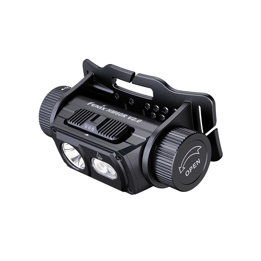 Fenix HM60RV20 - LED prigušiva punjiva čelna lampa LED/USB 4000 mAh IP68 1600 lm 292 h narandžasta