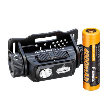 Fenix HM60RV20 - LED prigušiva punjiva čelna lampa LED/USB 4000 mAh IP68 1600 lm 292 h narandžasta